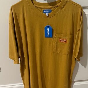 Arket Mustard Short Sleeve Tee with Pocket